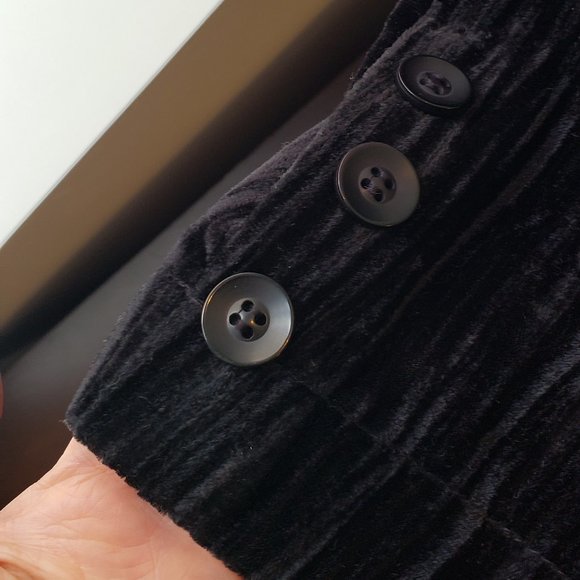 San Francisco Black Crushed Velour Fitted Blazer w/Satin Belt, 5 - Picture 11 of 16